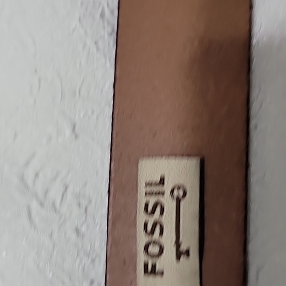 Fossil Geo Color Block Cabernet Leather Belt Size Small - Picture 6 of 8